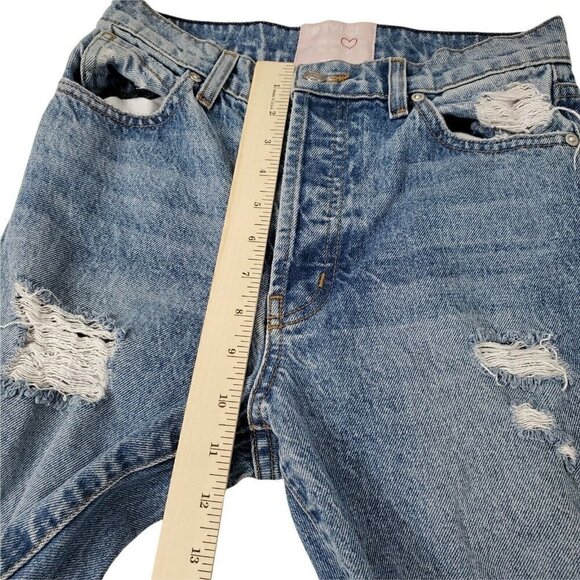 Revice Jeans Womens 26 Blue Straight Leg Distressed High‎ Rise  Button Fly - Picture 10 of 11